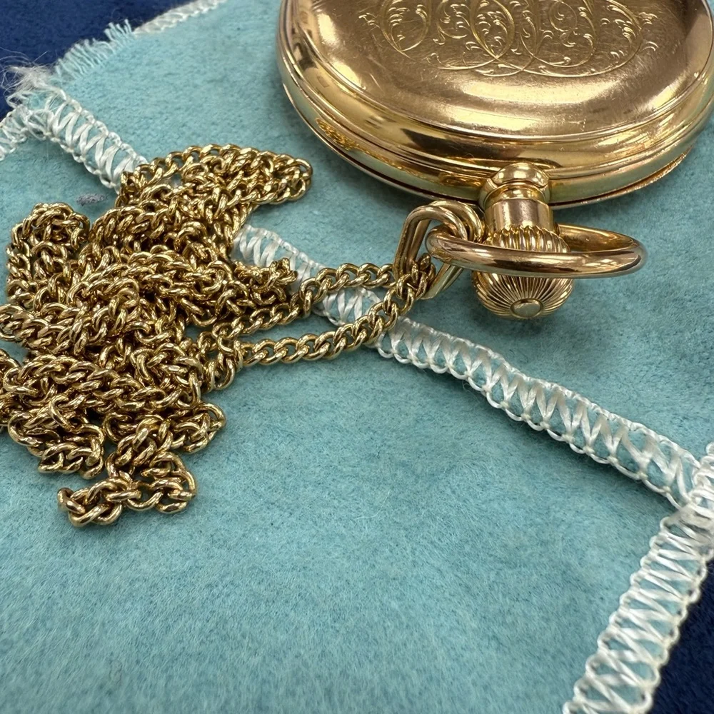 Tiffany & Co. Gold Pocket Watch with White Dial - Picture 14 of 15